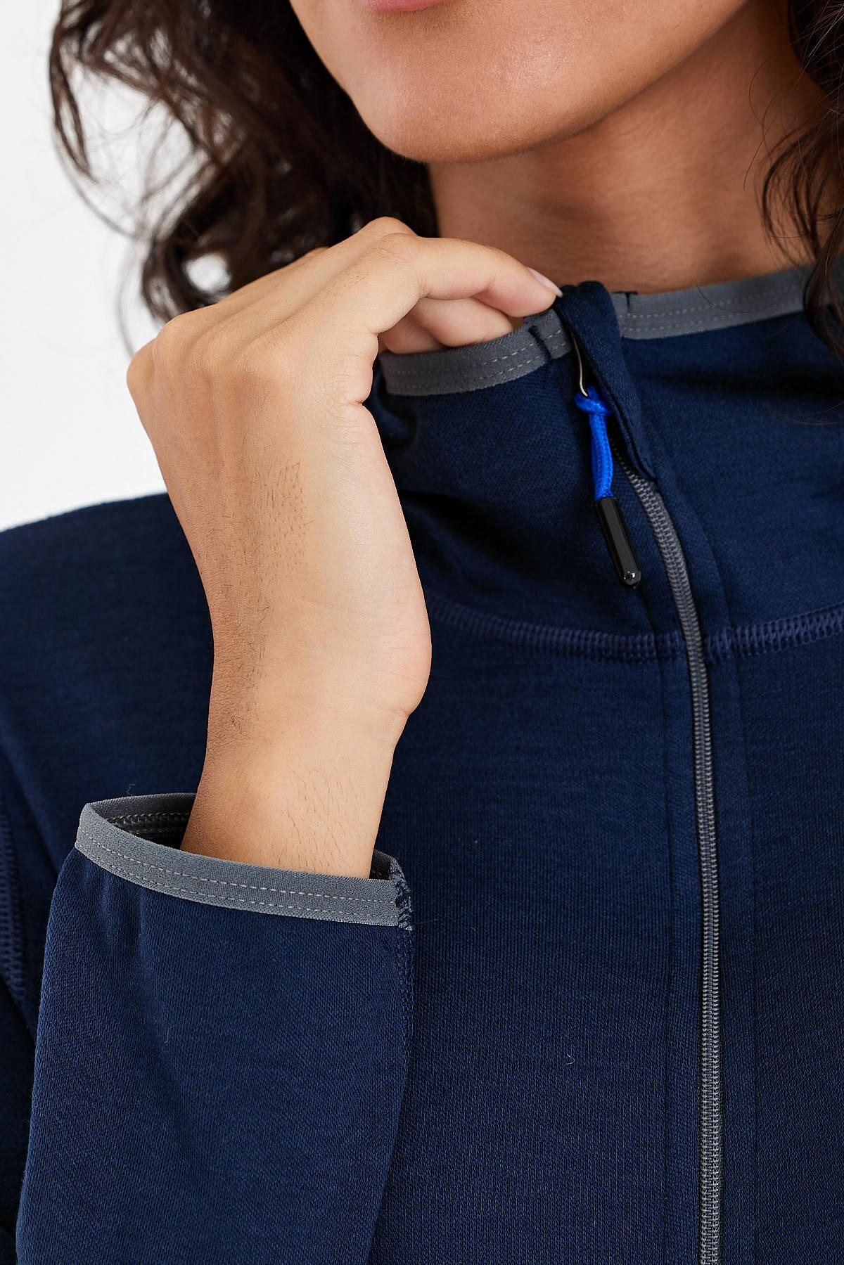 Damska bluza rozpinana z kapturem 100% Merino - Marin/Woolona 7/7