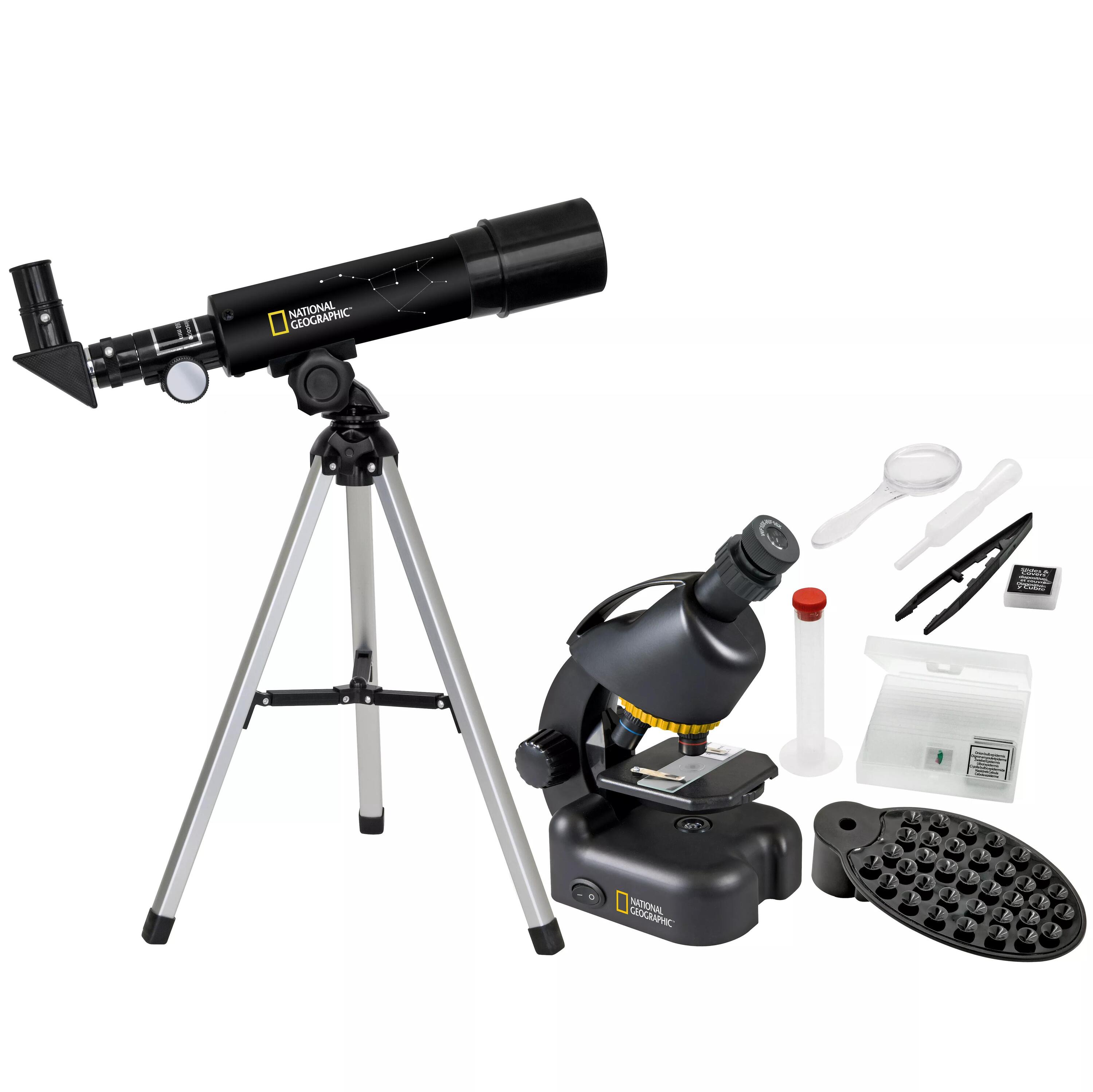 NATIONAL GEOGRAPHIC SET di telescopio compatto + microscopio N Geographic