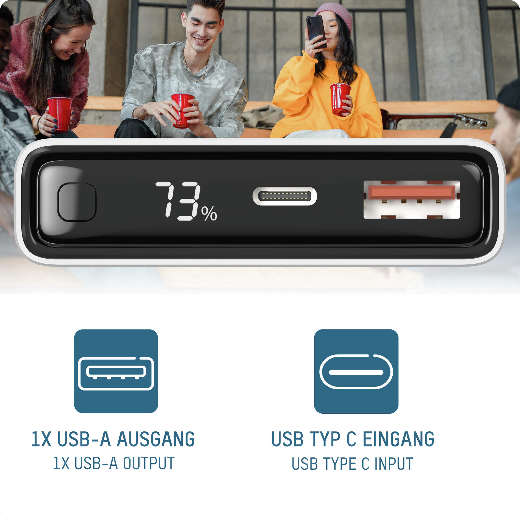 Powerbank 10000 mAh PB222PD weiß 4/7