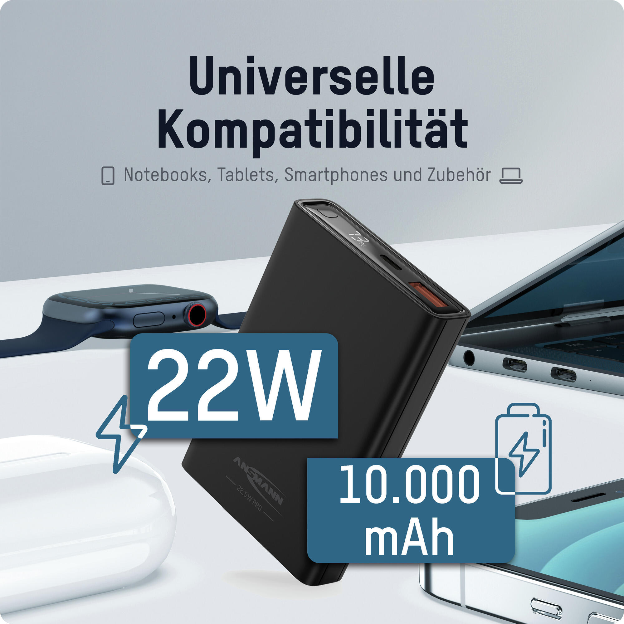 Powerbank 10000 mAh PB222PD schwarz 2/7