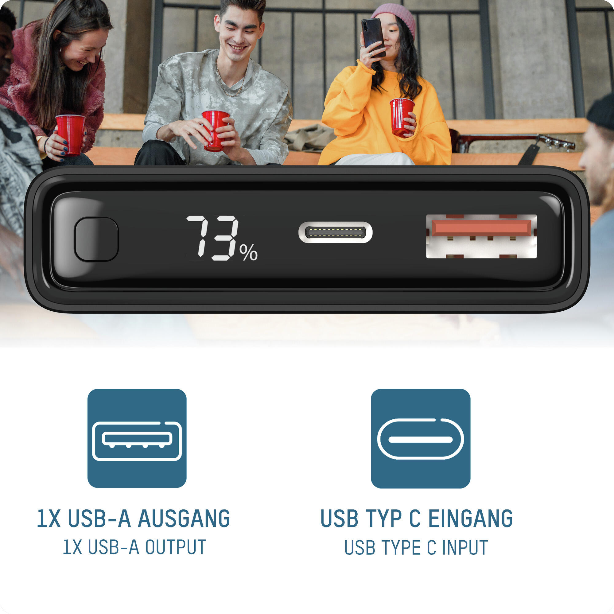 Powerbank 10000 mAh PB222PD schwarz 5/7