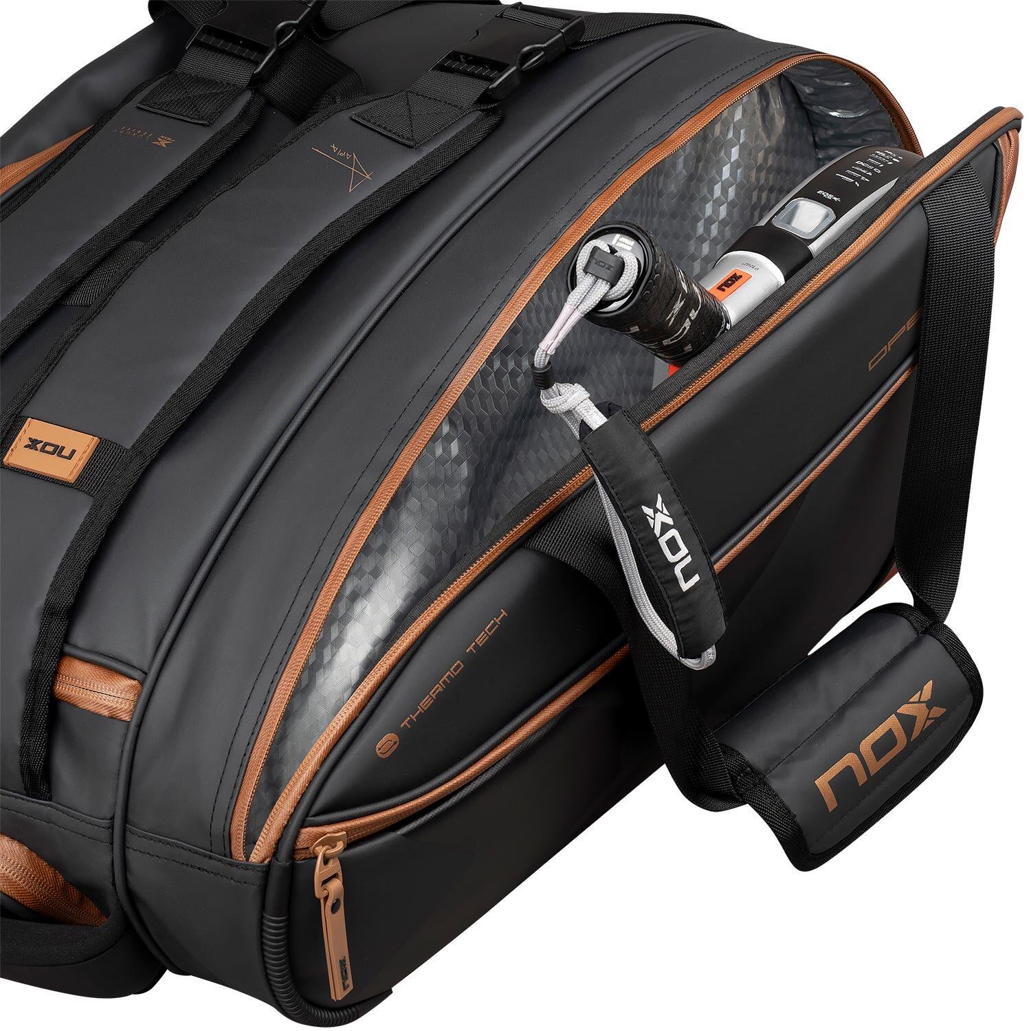 NOX LUXURY OPEN SERIES PADELBAG BLACK BROWN BPOPENBLBR 7/7