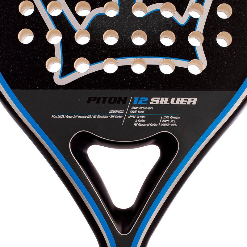 RAQUETTE DE PADEL CROWN NOIR PITON 12 ARGENT