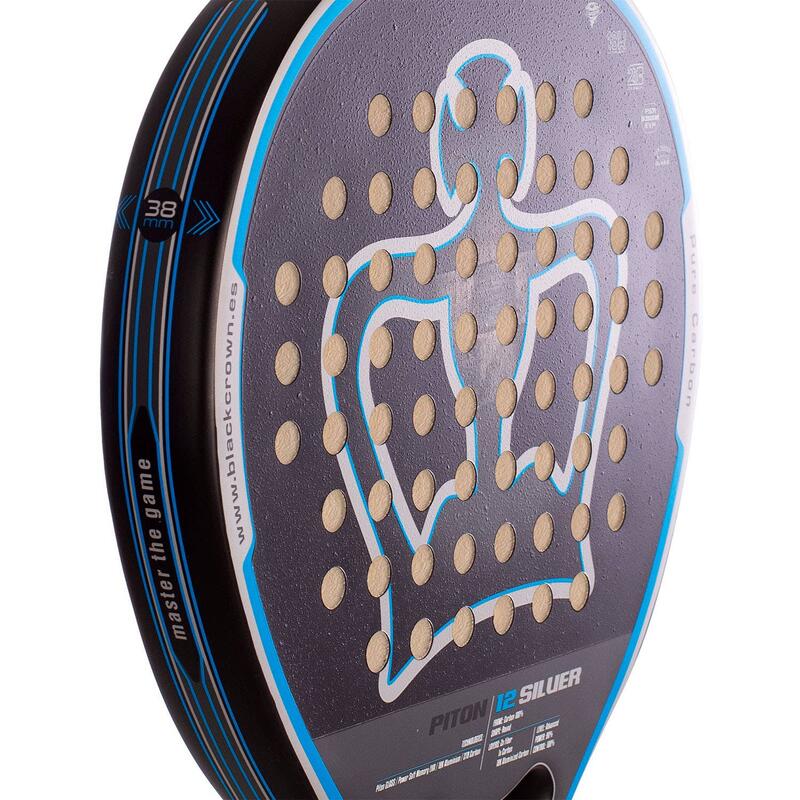 RAQUETTE DE PADEL CROWN NOIR PITON 12 ARGENT