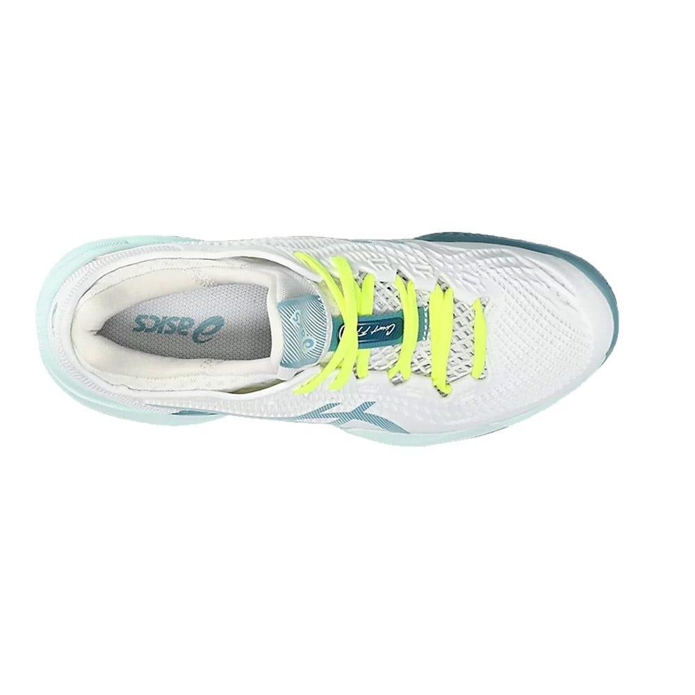 Women's White And Blue Asics Court Ff 3 Clay 1042a221 102 Shoes 3/3