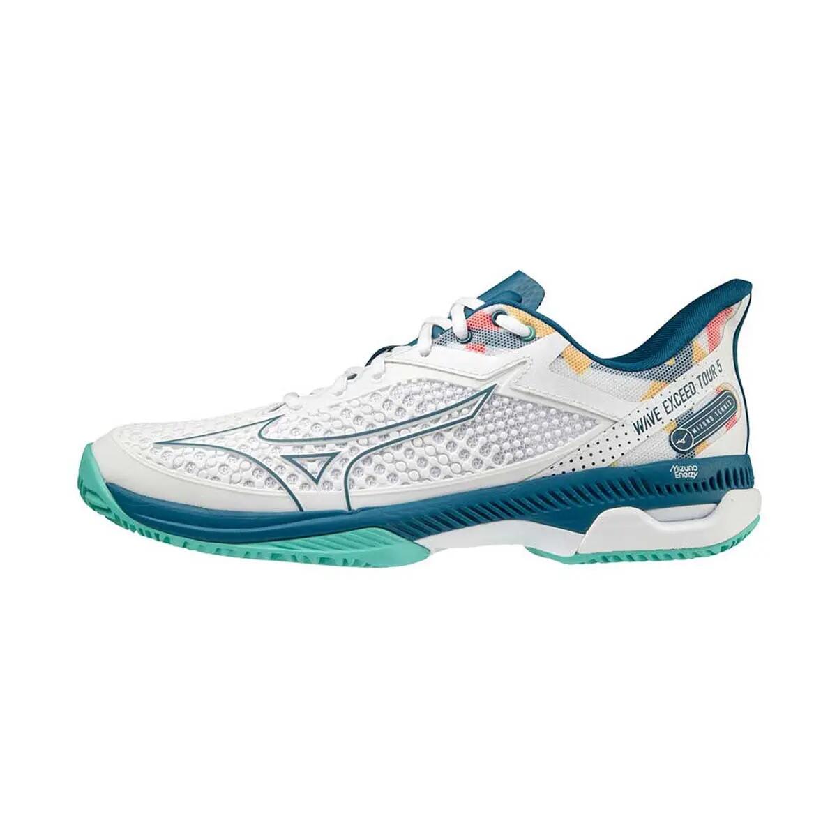 Chaussures Mizuno Wave Exceed Tour 5 Clay Court 61gc2274 30 Blanc Et Bleu 2/5