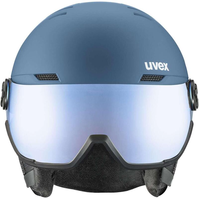 Kask z przyłbicą szybą Uvex Wanted Visor Blue Mat