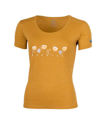 T-shirt en mérinos pour femme, motif coquelicot