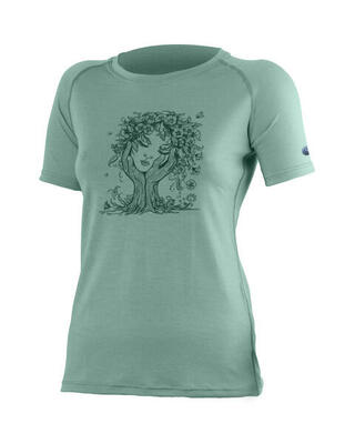 Dames t-shirt van merinowol met flora-print