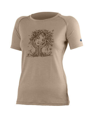 Dames t-shirt van merinowol met flora-print