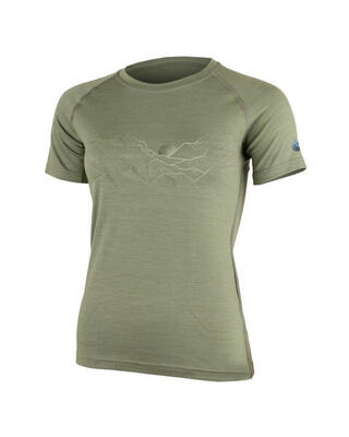 Merino t-shirt voor dames met lava-print