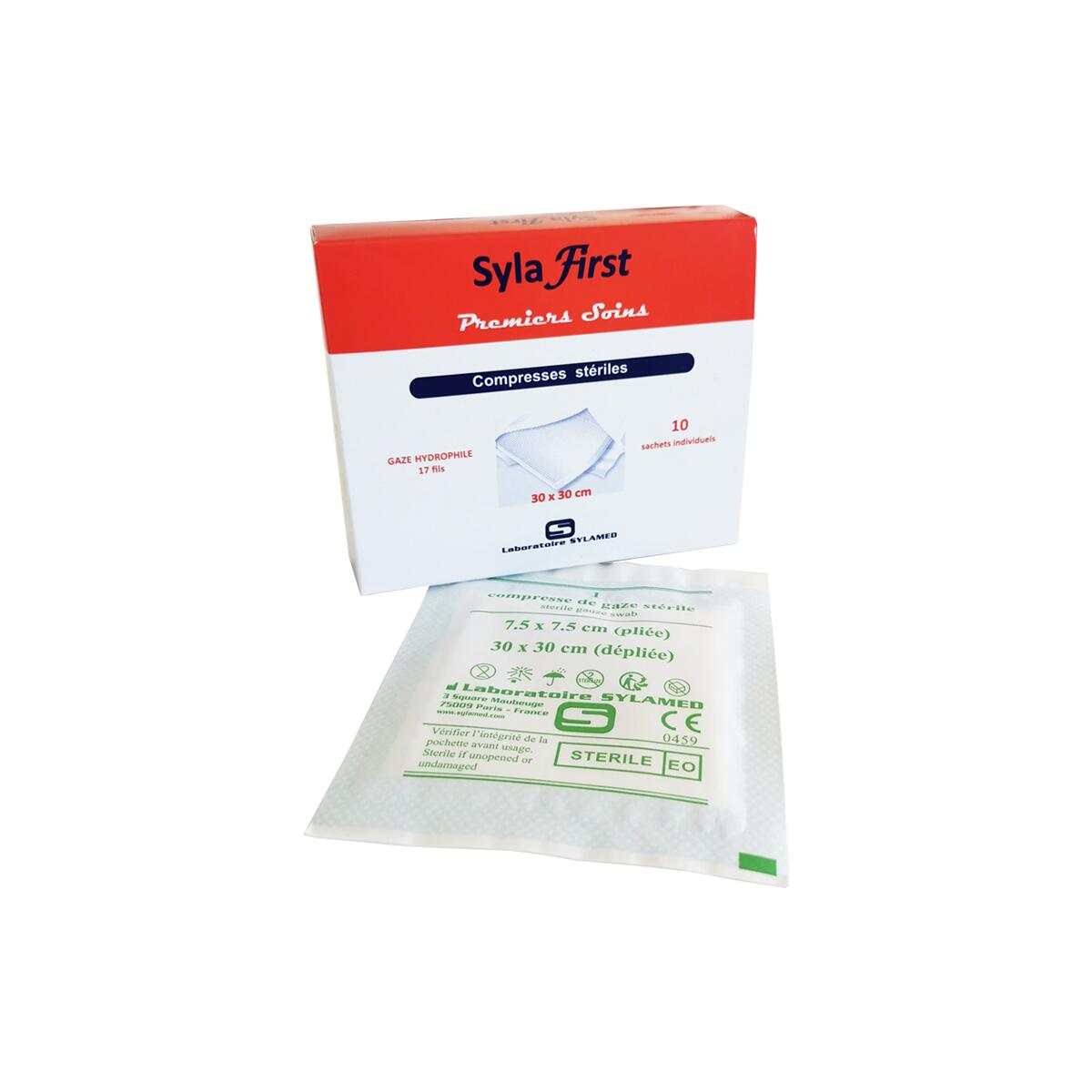 LOT DE 10 COMPRESSES STERILES