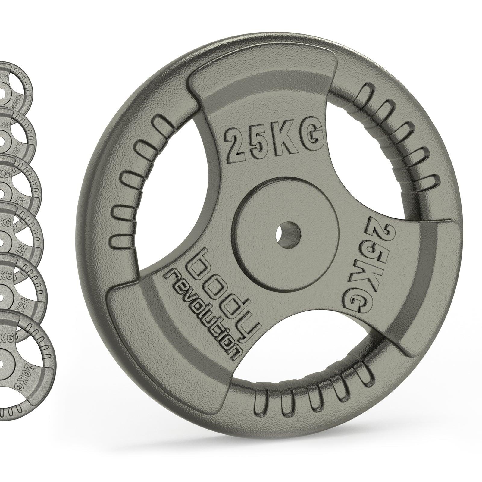Gietijzeren gewichtsschijven 1" Standaard Tri Grip Paren 2 x 10 kg 6/6