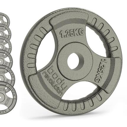 Gietijzeren gewichtsschijven 1" Standaard Tri Grip Paren 2 x 1,25 kg