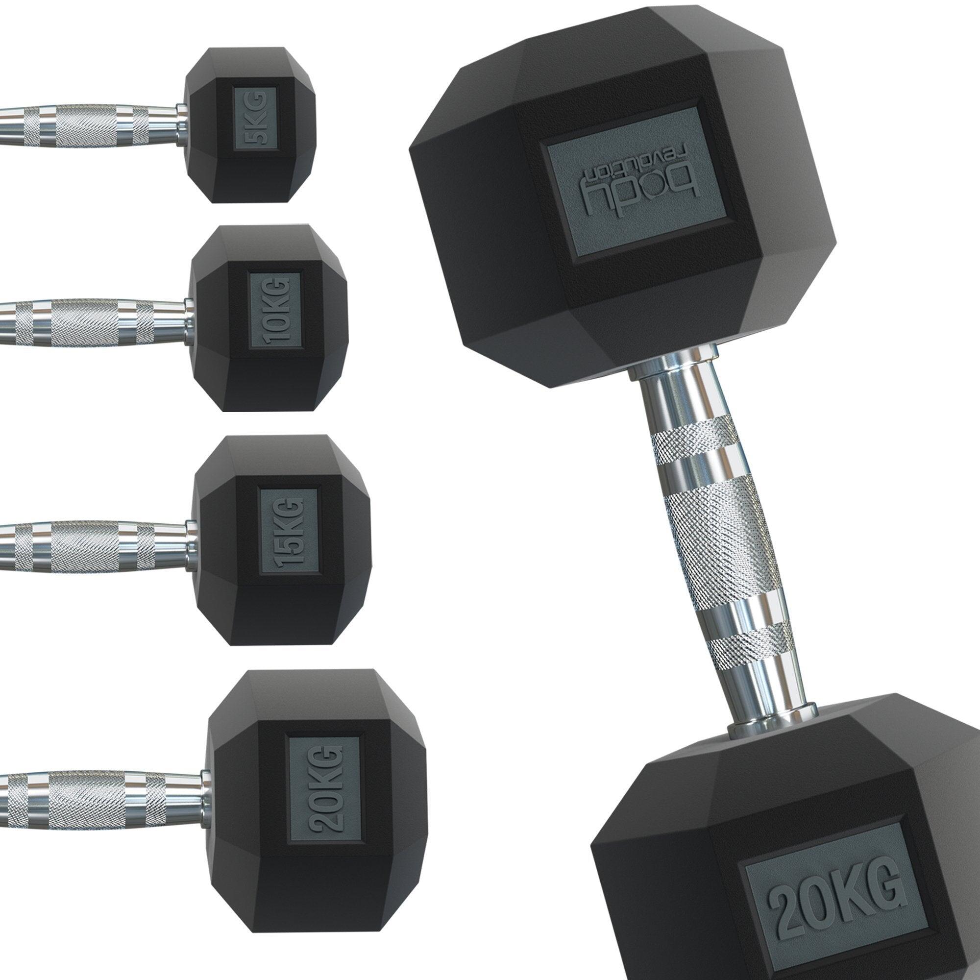 Body Revolution Hex Dumbbells 10kg pair 1/6