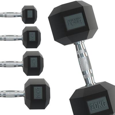 Body revolution set van 2 x 22,5 kg zeshoekige halters