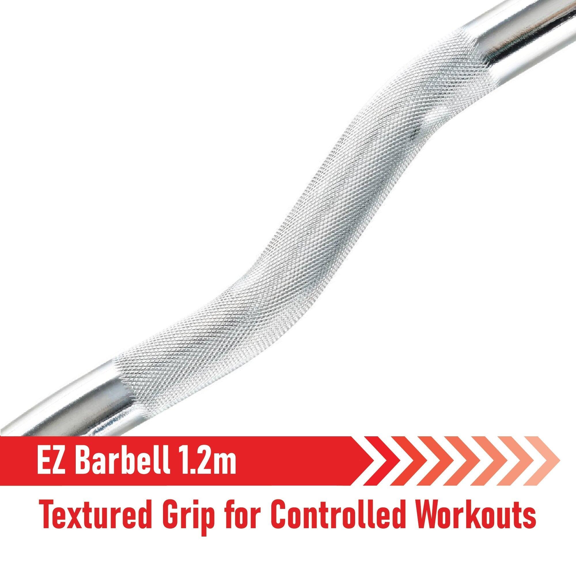 Body Revolution EZ 1&quot; Barbell Bar 1.2m Spinlock Collar 4/6
