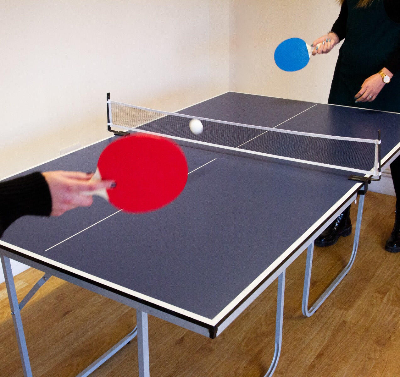 Table Tennis Table Folding 4 legs 181cm Ping Pong Table Portable Easy Quick 5/6