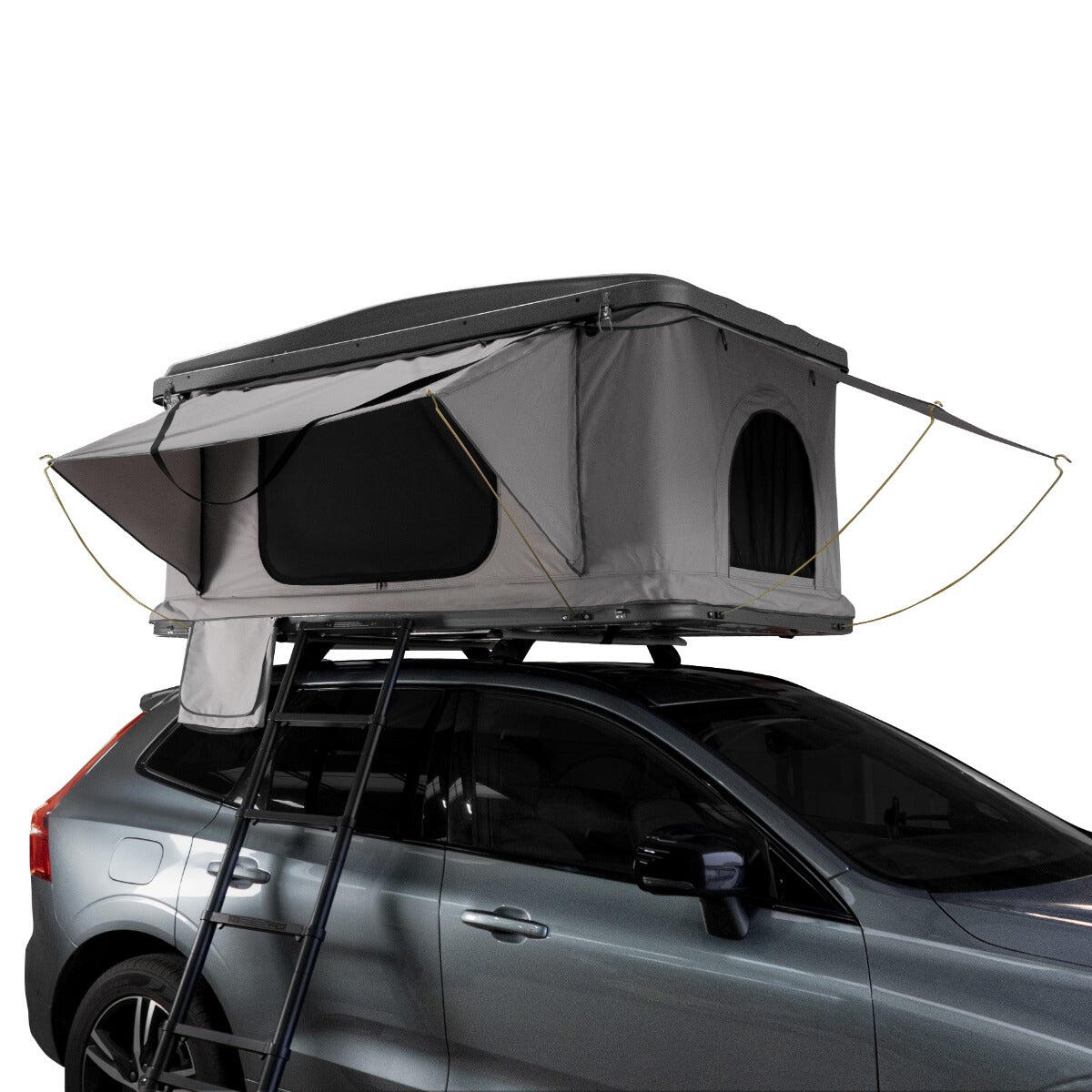 BODY REVOLUTION Car Roof Top Tent Grey Large Hard Shell Box Gas Assisted Pop Up Bunk 2-3 Person