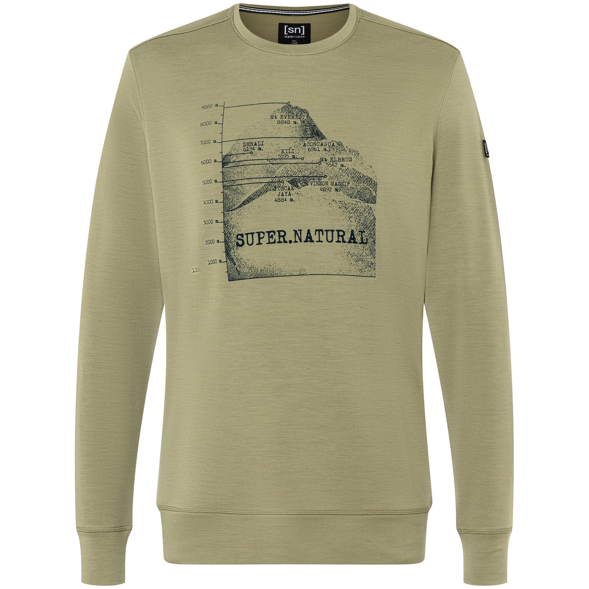 Bluza bez kaptura męska SUPER.NATURAL 7 Peaks Crew 3/4