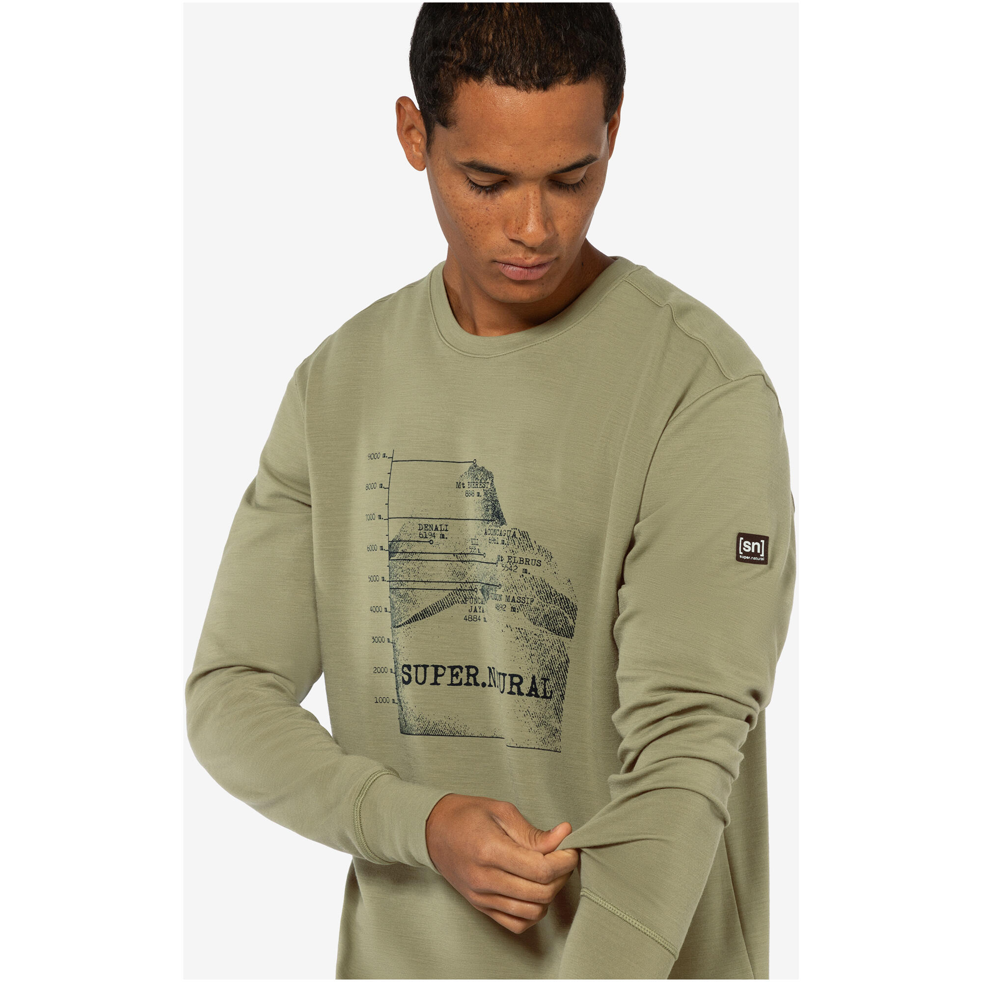 Bluza bez kaptura męska SUPER.NATURAL 7 Peaks Crew 2/4