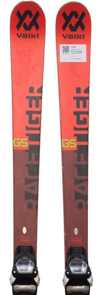 Używane narty - VOLKL Racetiger GS WC FIS, 166 cm, stan bardzo dobry