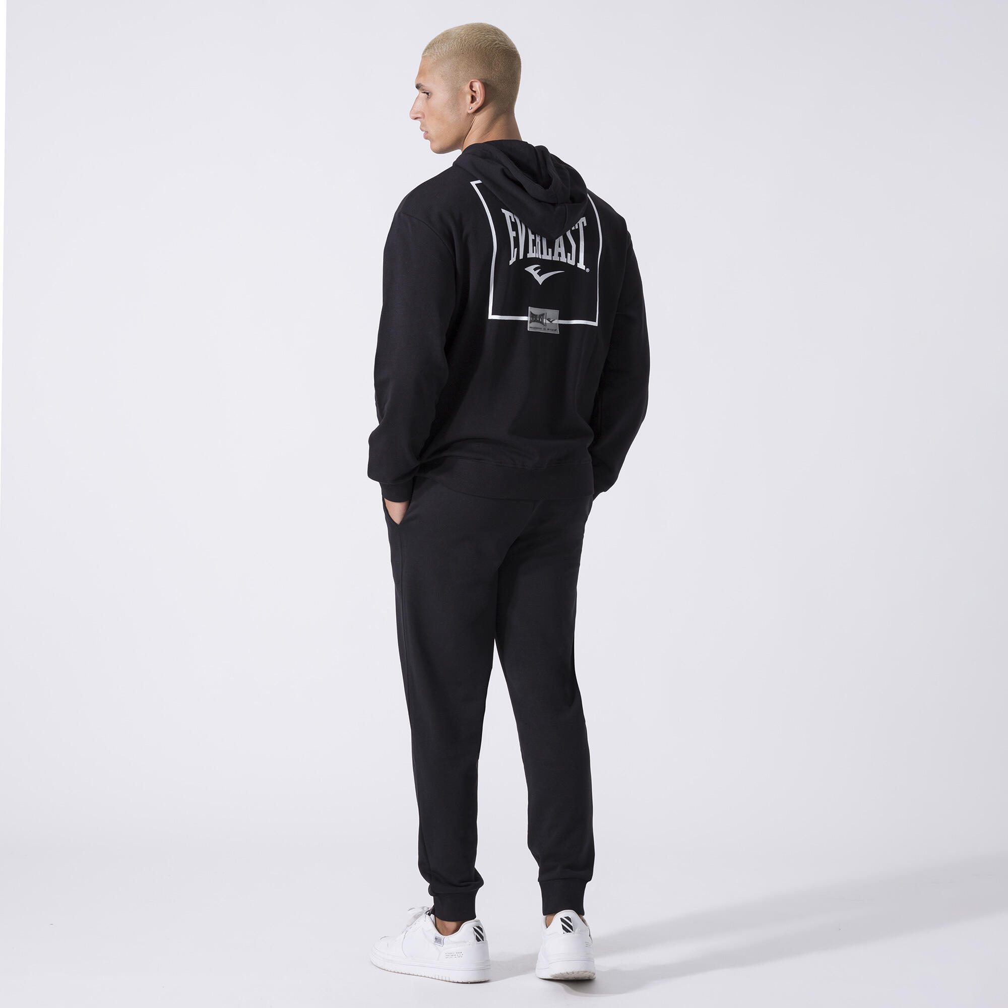 ICÔNIQUE VESTE À FERMETURE ÉCLAIR INTÉGRALE AVEC CAPUCHE NOIR COTON, POLYESTER 2/6