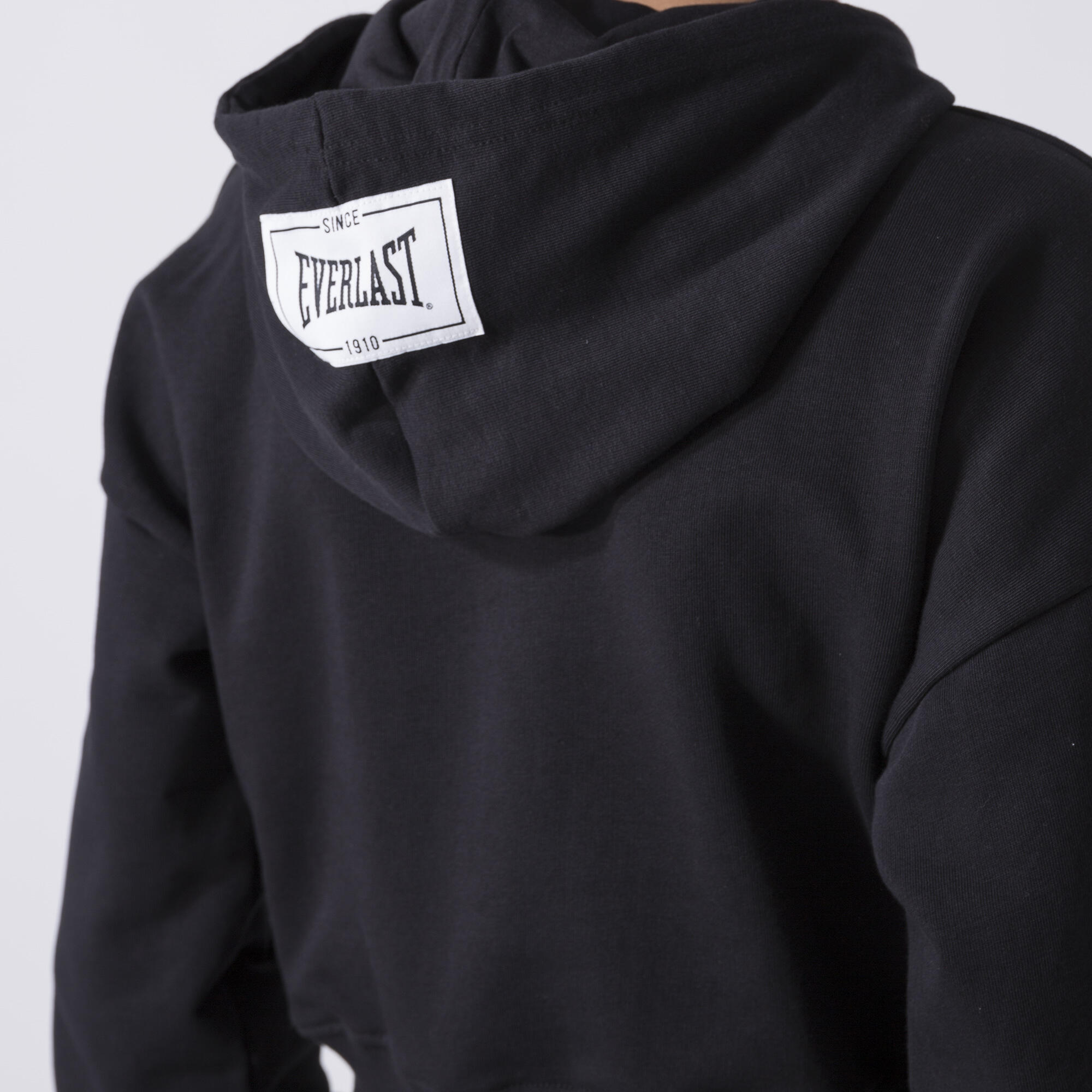 ICONIC SWEAT À CAPUCHE CROPPED NOIR COTON, POLYESTER 6/6