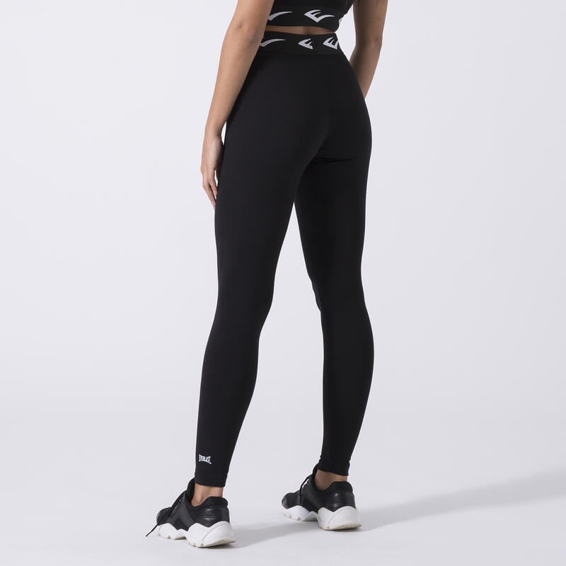 LEGGINGS ICONICI DIN JERSEY ELASTIC NEGRU BUMBAC, ELASTAN