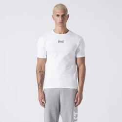 T-SHIRT EXCLUSIVE AVEC PETIT LOGO BLANC CASSE COTON, ÉLASTHANE