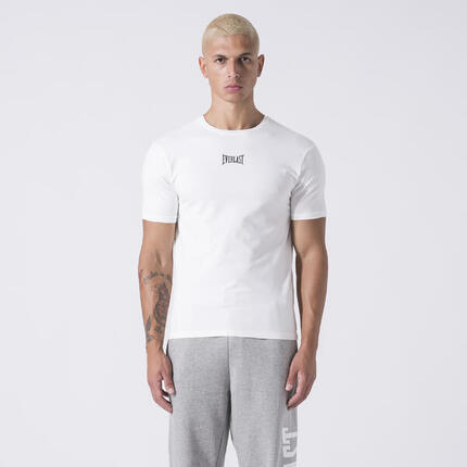 EXKLUSIVES T-SHIRT MIT KLEINEM LOGO WEISS BAUMWOLLE, ELASTHAN