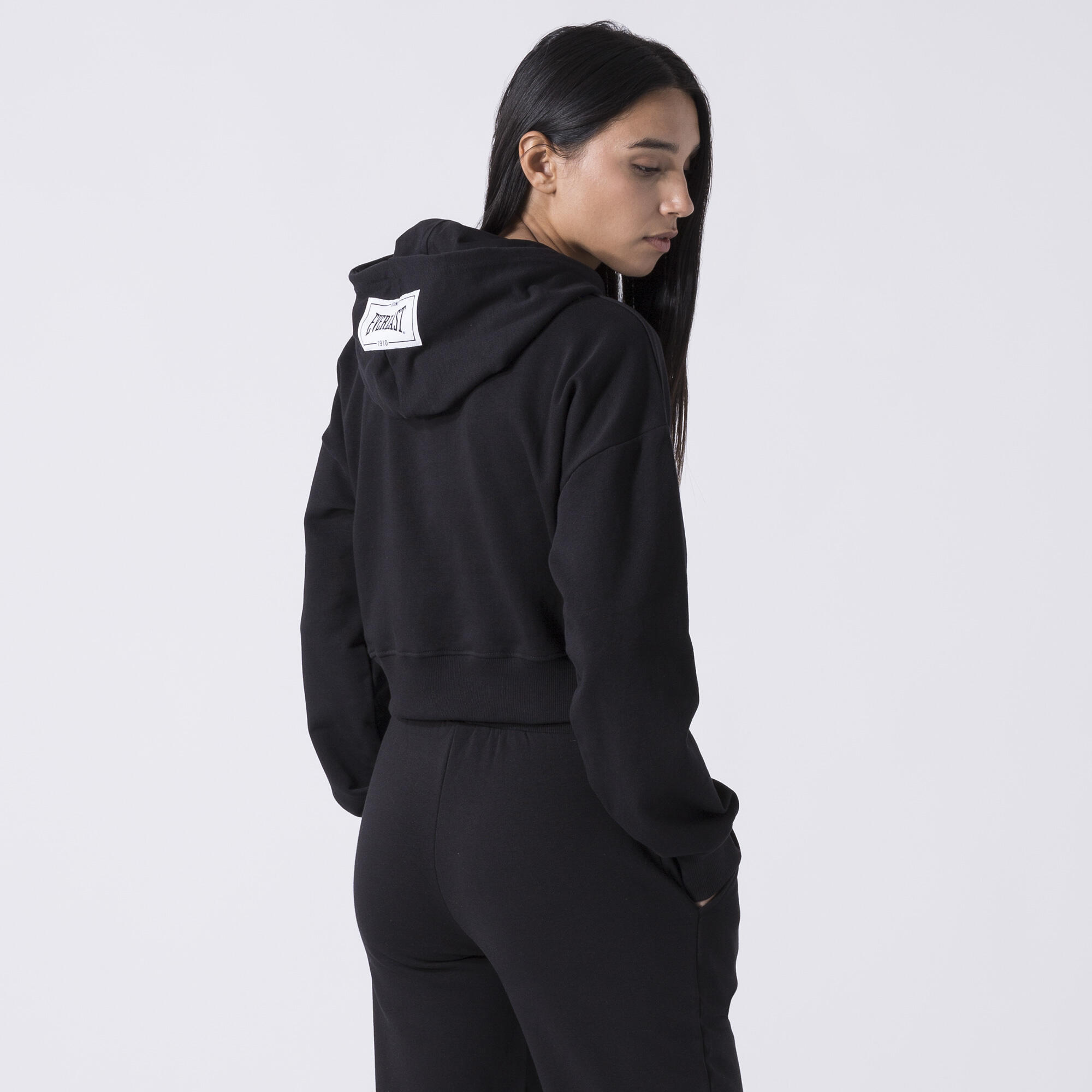 ICONIC SWEAT À CAPUCHE CROPPED NOIR COTON, POLYESTER 4/6