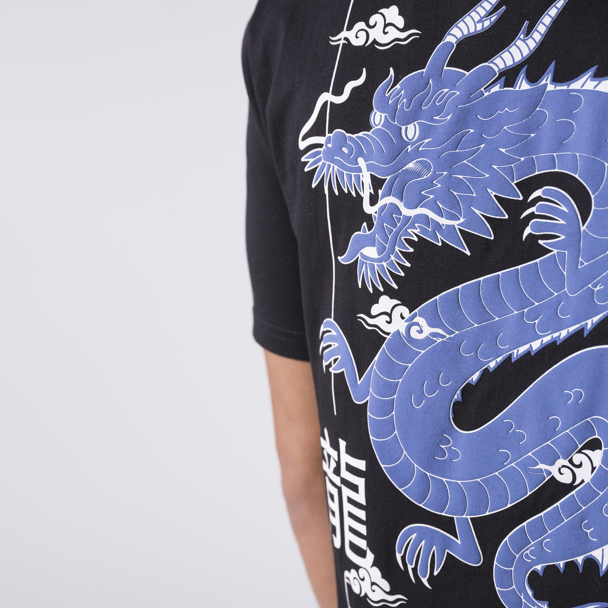 T-SHIRT EXCLUSIVE AVEC GRAPHIQUE DRAGON NOIR COTON 6/7