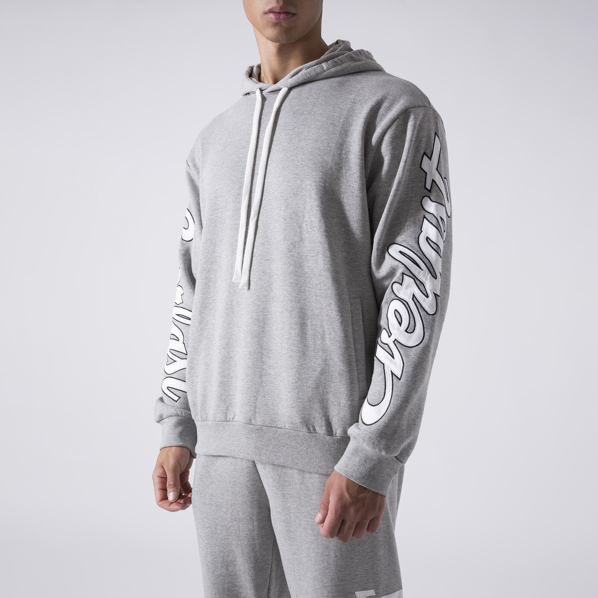EXCLUSIVO SUDADERA CON CAPUCHA GRIS MELANGE ALGODÓN, POLIÉSTER 5/6