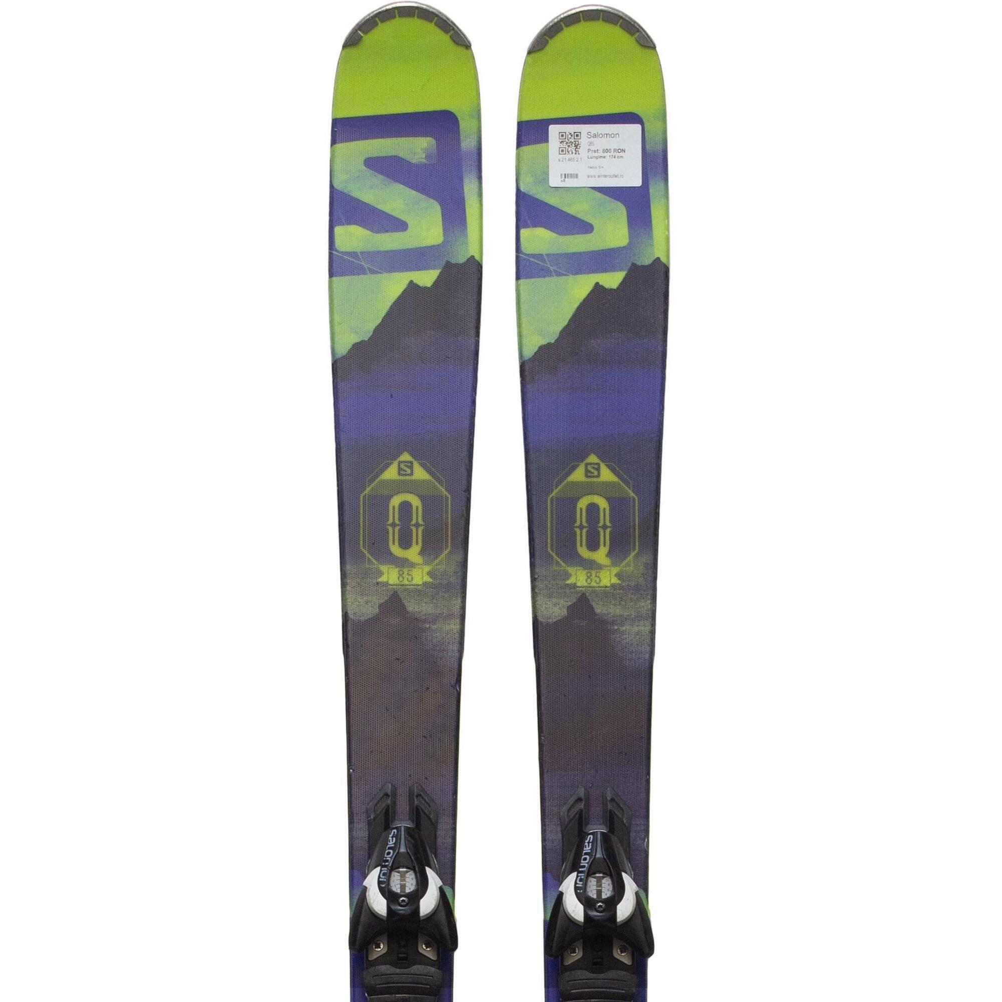 Używane narty - SALOMON Q85, 174 cm, stan bardzo dobry