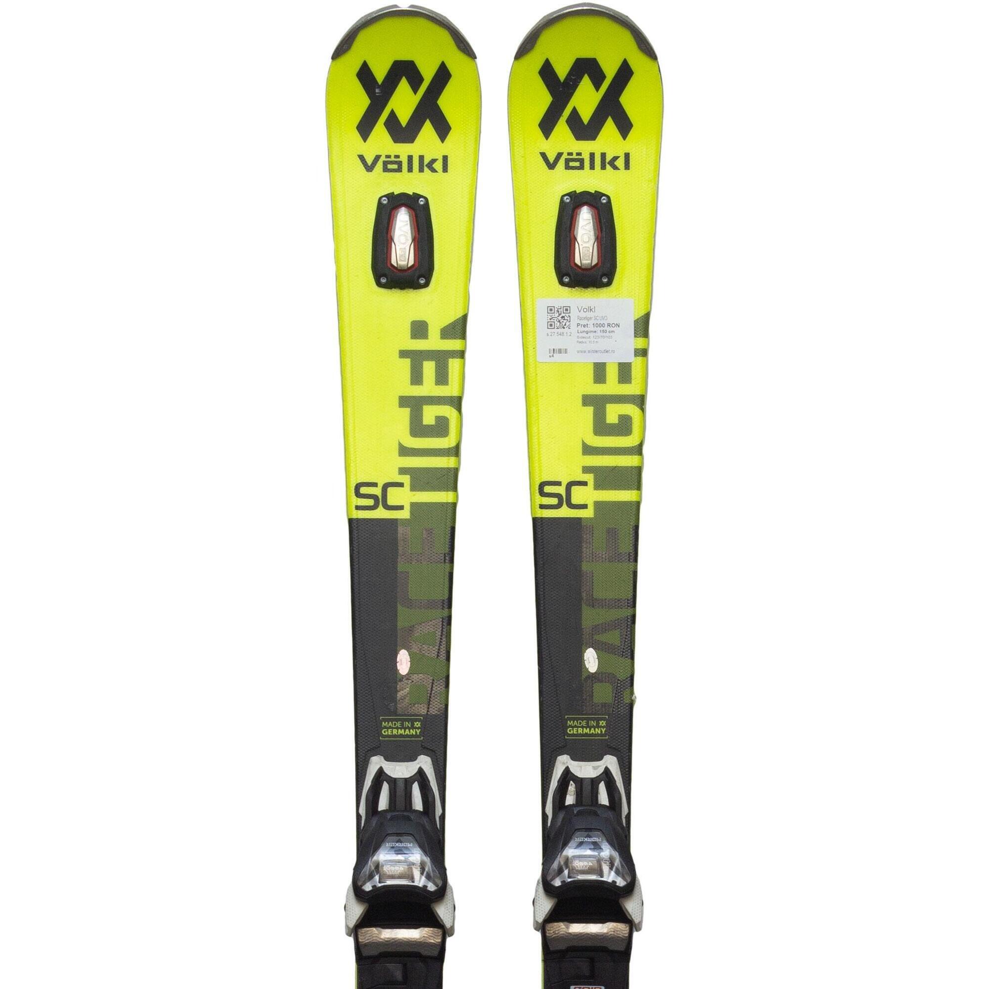 Używane narty - VOLKL Racetiger SC UVO, 150 cm, stan bardzo dobry