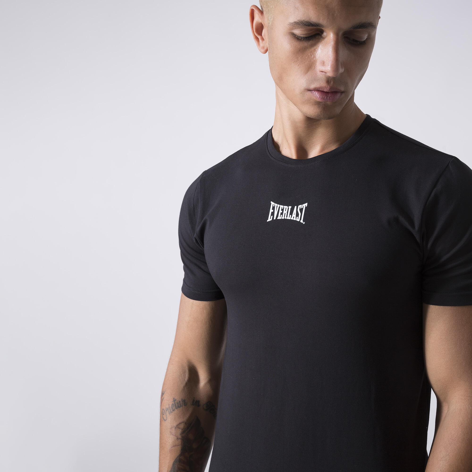 T-SHIRT EXCLUSIVE AVEC PETIT LOGO NOIR COTON, ÉLASTHANE 5/6