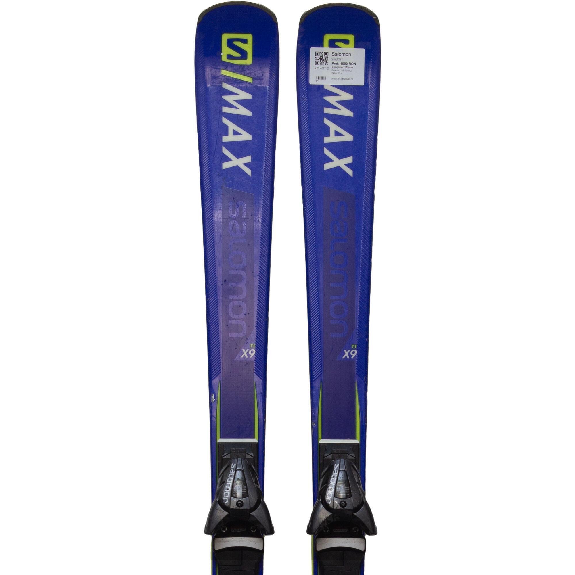 Używane narty - SALOMON S MAX X9 TI, 160 cm, stan bardzo dobry