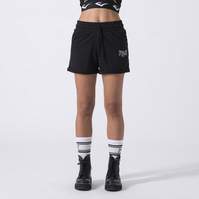 ICONIC SHORTS IN FELPA NON GARZATA NERO COTONE POLIESTERE