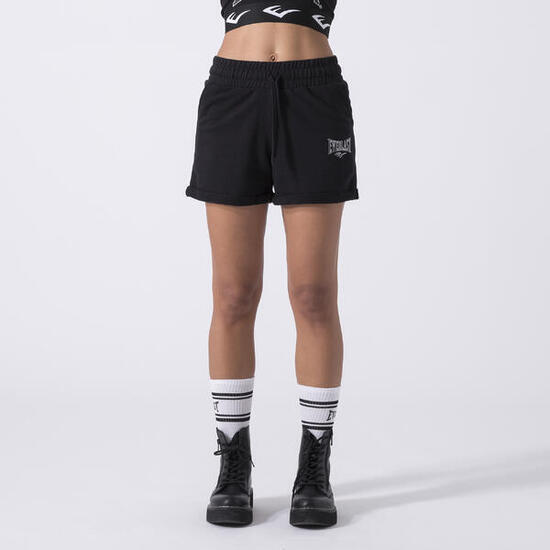 ICONIC SHORTS IN FELPA NON GARZATA NERO COTONE POLIESTERE