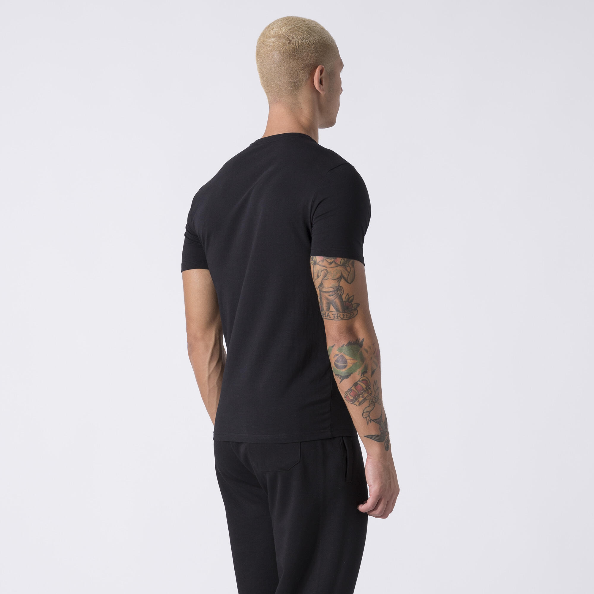 T-SHIRT EXCLUSIVE AVEC PETIT LOGO NOIR COTON, ÉLASTHANE 4/6