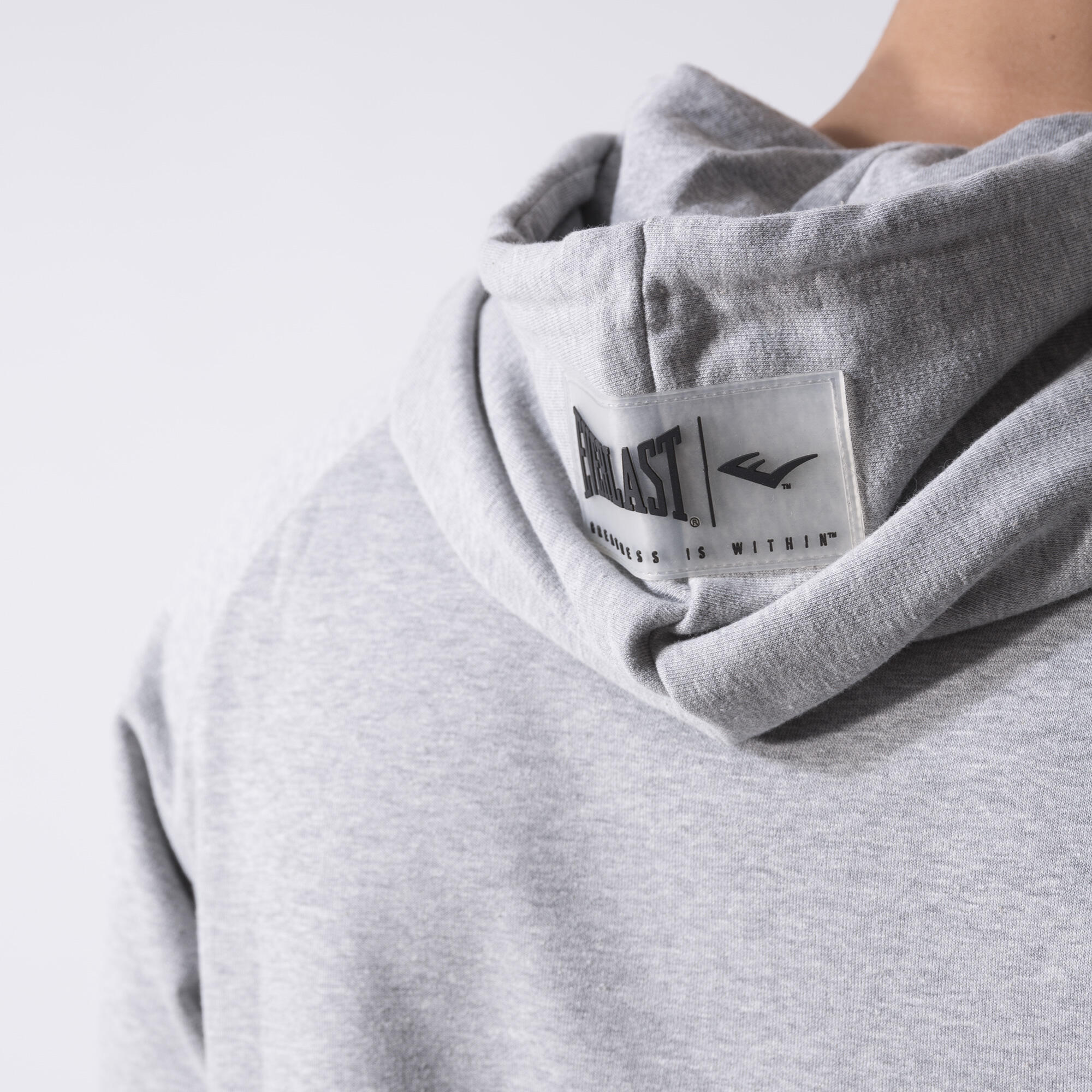 ICONIC SUDADERA CON CAPUCHA Y LOGOTIPO GRIS MELANGE ALGODÓN, POLIÉSTER 6/6
