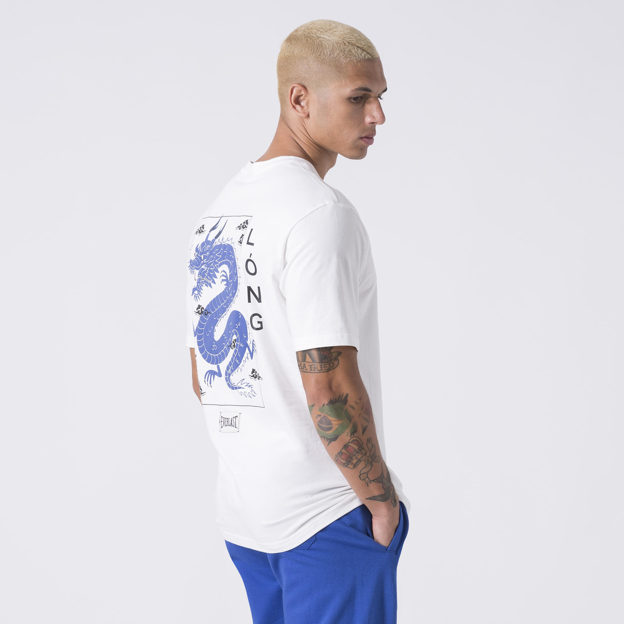EXCLUSIVE T-SHIRT WITH DRAGON GRAPHIC OFF WHITE COTTON 3/7