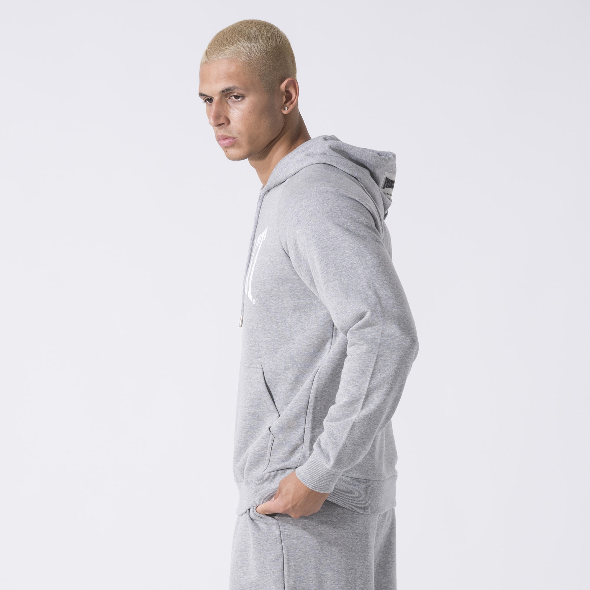 ICONIC SUDADERA CON CAPUCHA Y LOGOTIPO GRIS MELANGE ALGODÓN, POLIÉSTER 3/6
