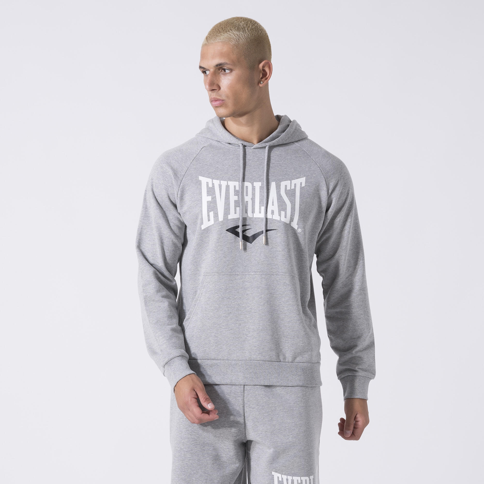 ICONIC SUDADERA CON CAPUCHA Y LOGOTIPO GRIS MELANGE ALGODÓN, POLIÉSTER 2/6
