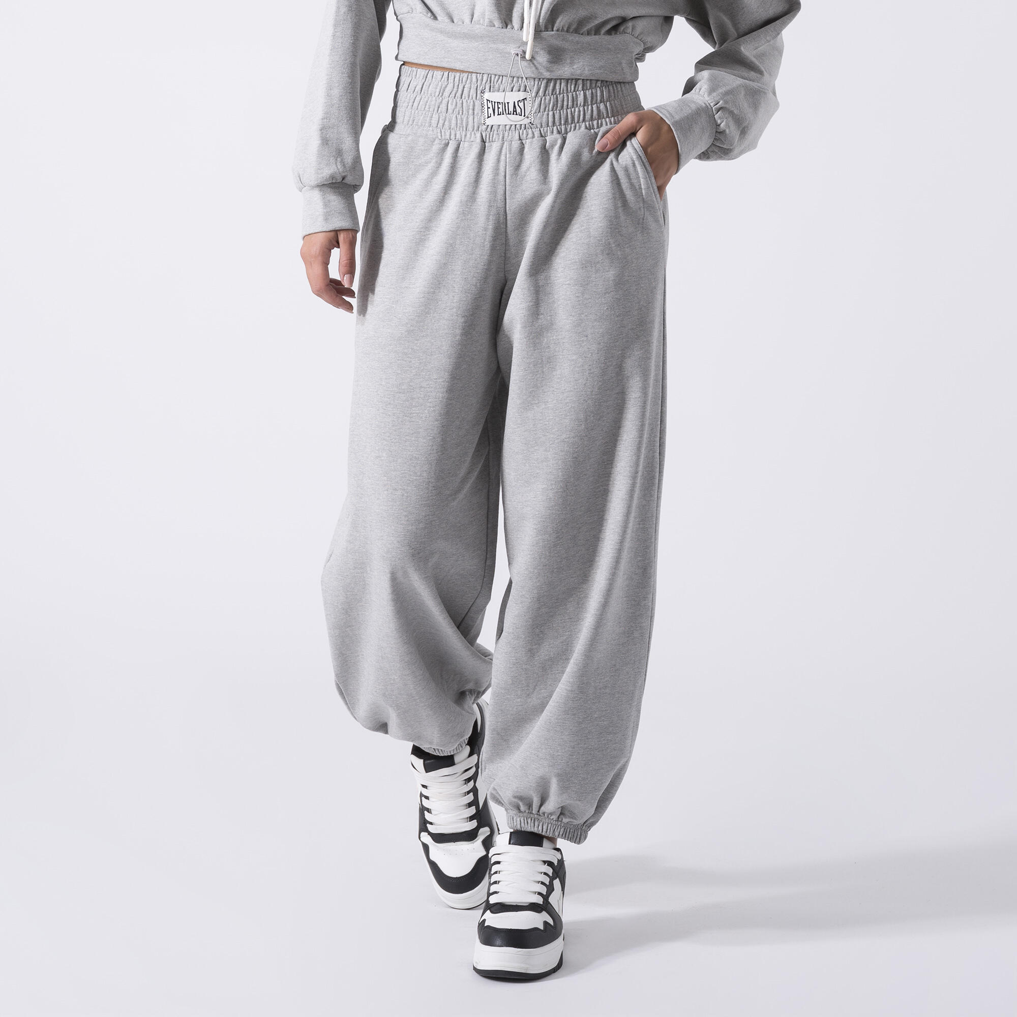 EXCLUSIVO SUDADERA CON CAPUCHA DE AJUSTE HOLGADO GRIS MELANGE ALGODÓN, POLIÉSTER 2/6