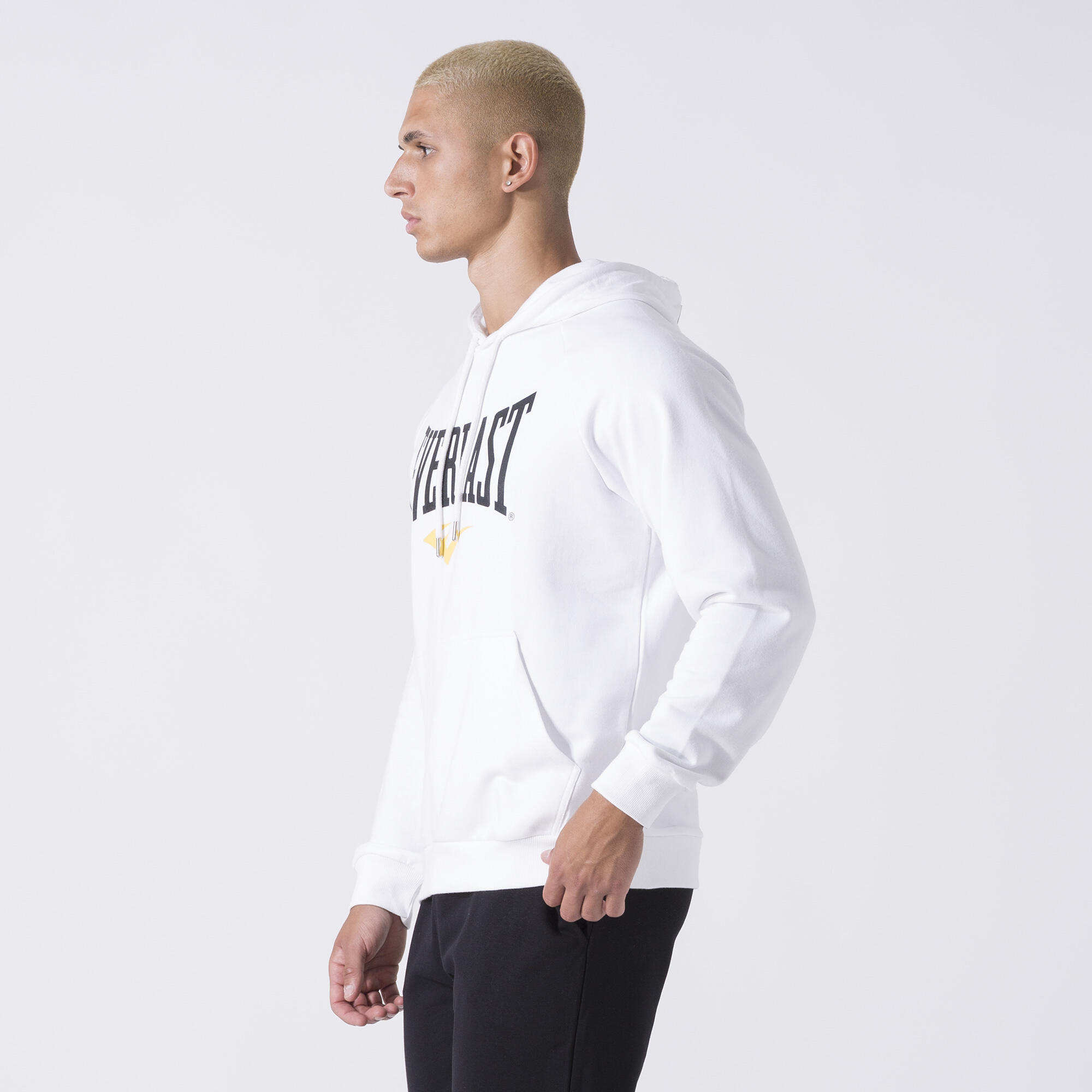 ICONIC FELPA CAPPUCCIO CON LOGO BIANCO SPORCO COTONE, POLIESTERE 2/6