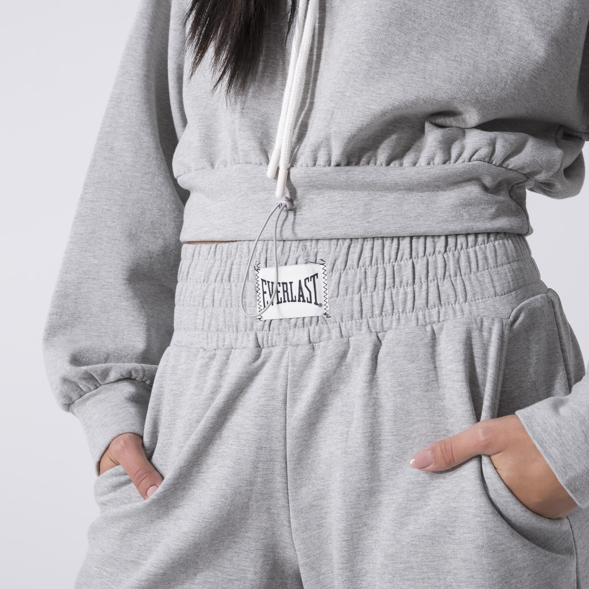 EXCLUSIVO SUDADERA CON CAPUCHA DE AJUSTE HOLGADO GRIS MELANGE ALGODÓN, POLIÉSTER 5/6