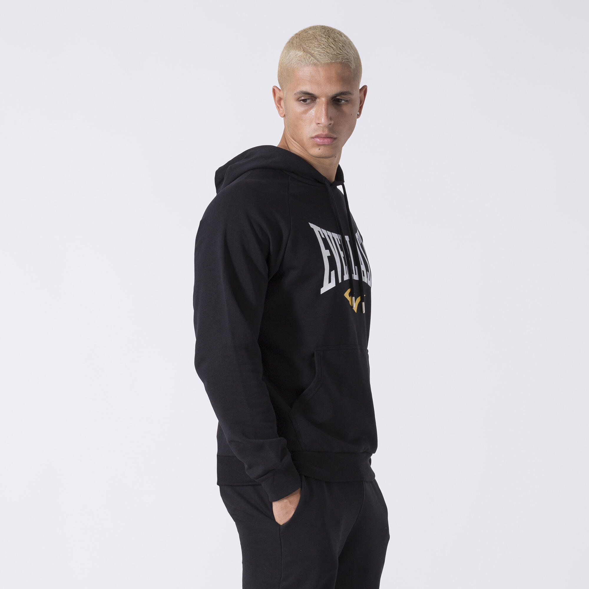 ICONIC SUDADERA CON CAPUCHA Y LOGOTIPO NEGRO ALGODÓN, POLIÉSTER 3/6