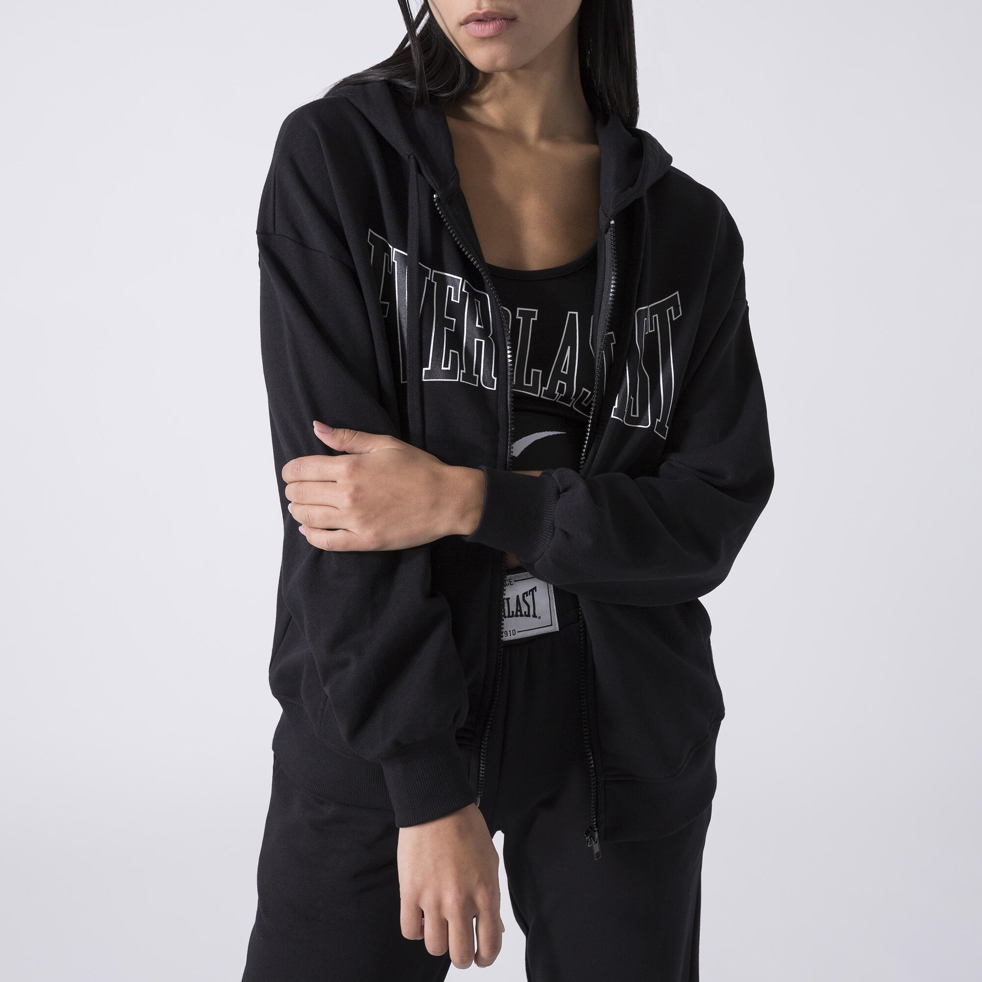 ICONICA SUDADERA CON CAPUCHA CON CIERRE DE CREMALLERA COMPLETO CON LOGOTIPO NEGR 6/6